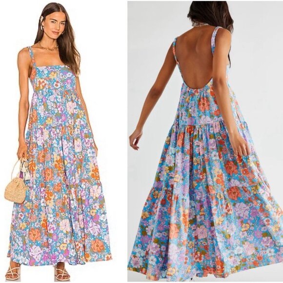 Free People Park Slope Maxi Dress Rare Pockets Boho Festival Oversized Size XS - Picture 1 of 8